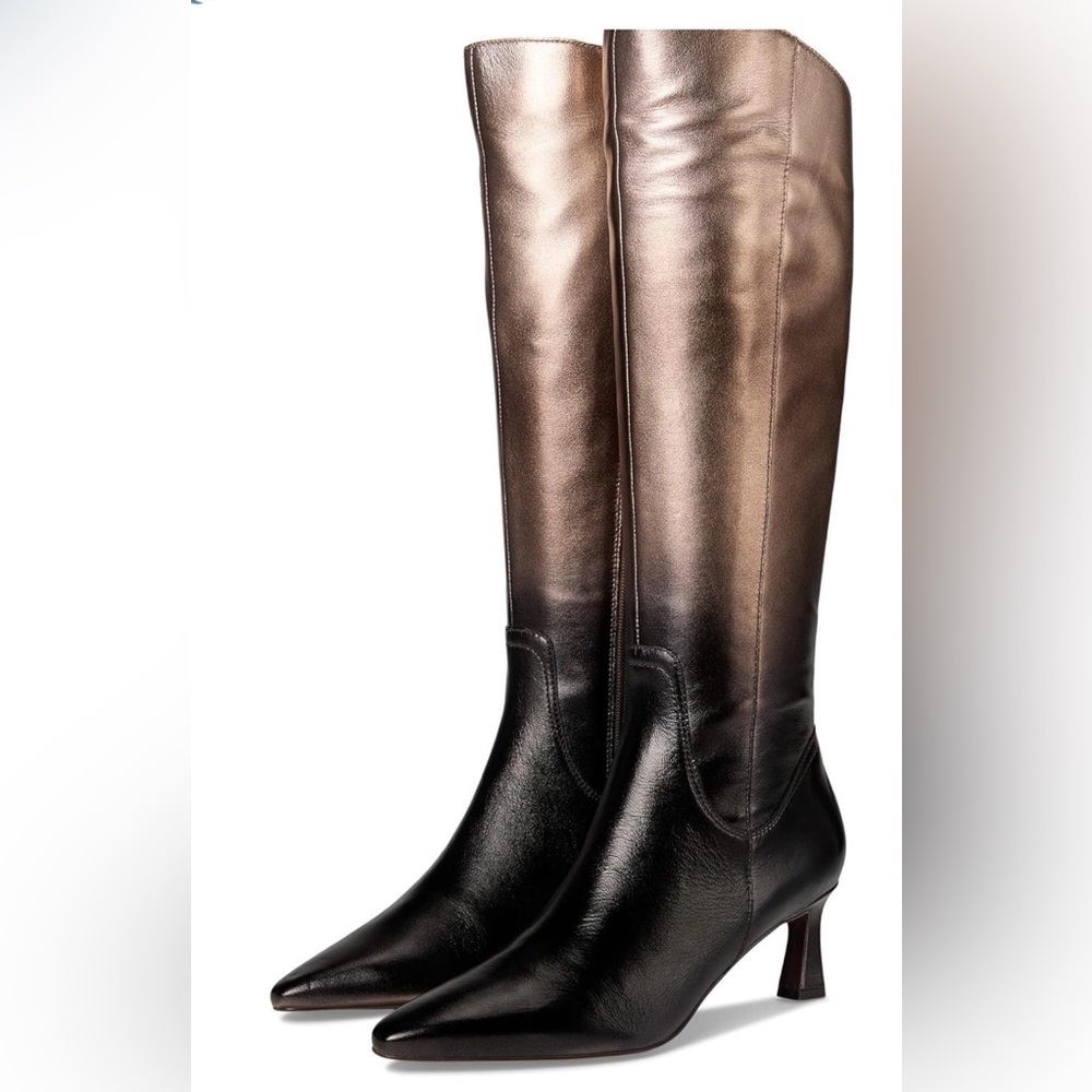 Naturalizer Women's Metallic and Black Heeled Boots Size 7 Wide Calf